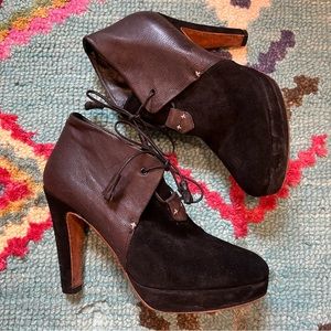 Rag & Bone Textured Ankle Boots with Laced Detail